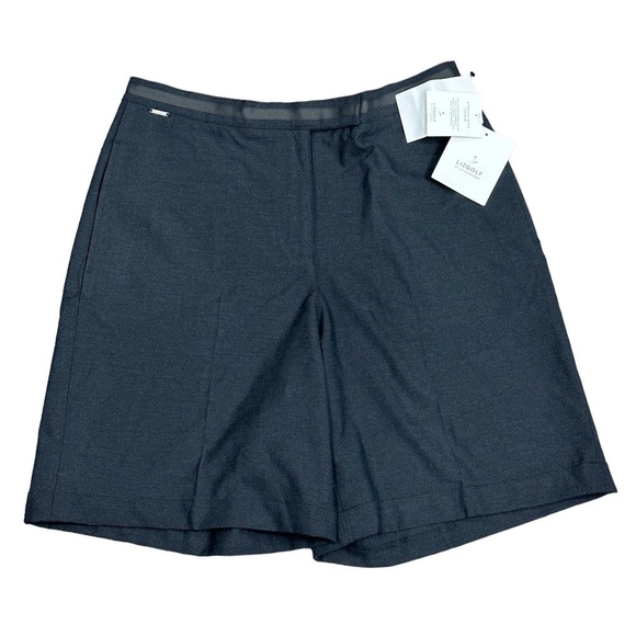 Women's Liz Claiborne Golf 12 Bermuda Shorts Chino Khakis Navy High Rise Stretch - Picture 3 of 9